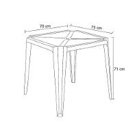 Mesa Plástica Empilhável Bar Azul 70x70x71 Cm Pisani - 2