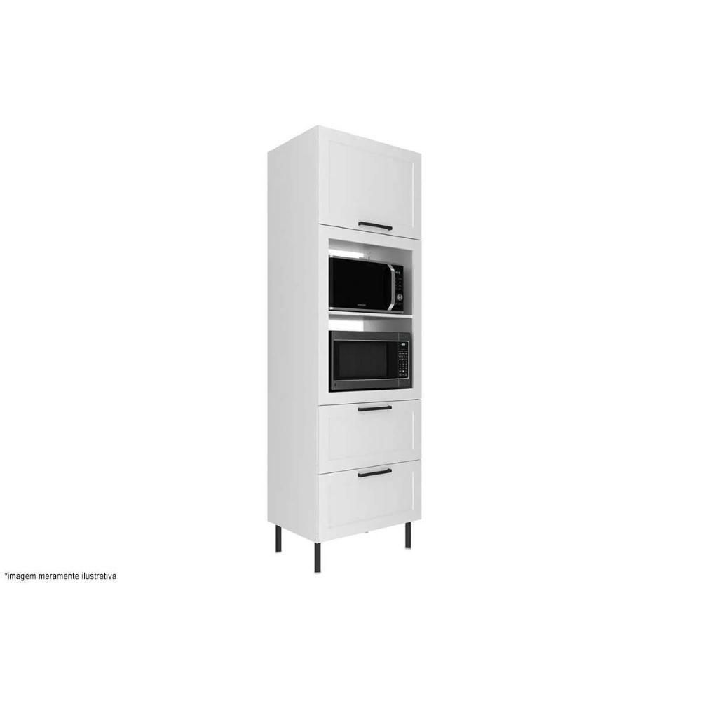 Paneleiro De Cozinha Modulado Cz-3306 C- 1 Porta 2 Gavetas E C- 1 Nicho P- Forno 70cm Branco - Tecno Mobili - 4