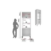 Paneleiro De Cozinha Modulado Cz-3306 C- 1 Porta 2 Gavetas E C- 1 Nicho P- Forno 70cm Branco - Tecno Mobili - 3