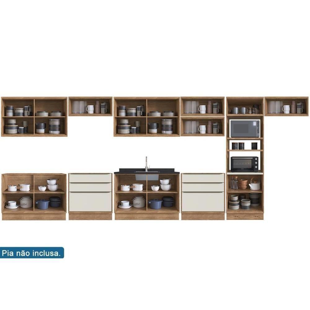 Kit Cozinha Modulada 14 Peças Versalis 1 (6aéreos+4balcões+1torrequente+3complementos) C14p166 Freijo-grafite-herval - 3