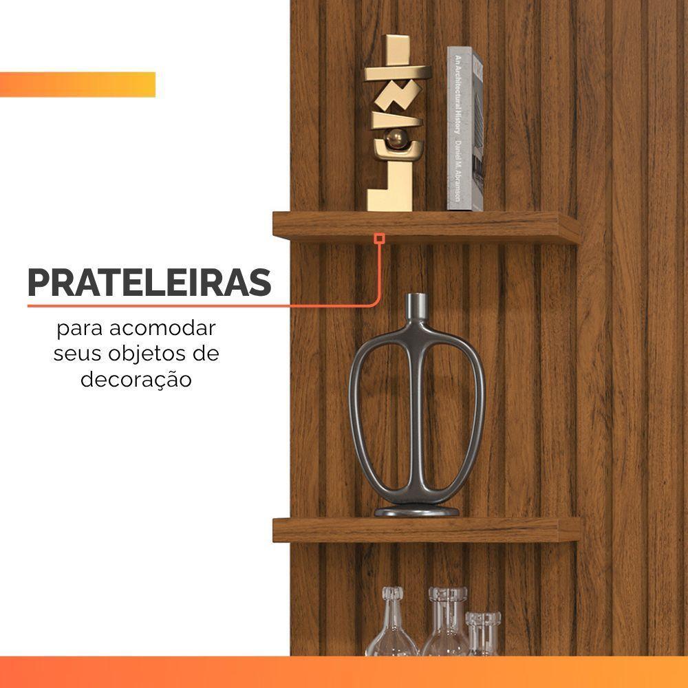 Painel Para Tv Até 60 Polegadas Detalhe Frisado Com Nichos Abel Madeirado/off White Madeirado/off White - 5