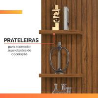 Painel Para Tv Até 60 Polegadas Detalhe Frisado Com Nichos Abel Madeirado/off White Madeirado/off White - 5