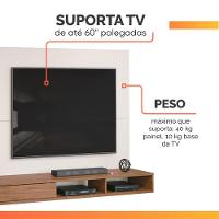 Painel Para Tv Até 60 Polegadas Detalhe Frisado Com Nichos Abel Madeirado/off White Madeirado/off White - 9