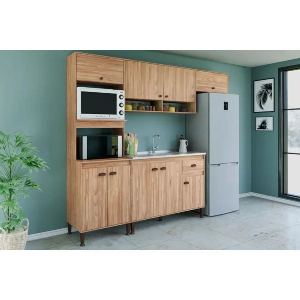 Paneleiro De Cozinha Modulado Torino C- 3 Portas 63cm Mel-off White - Movelbento - 5