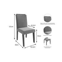 Kit 4 Cadeiras Sala Jantar Clarice Wood 4 Un Carvalho-linho Bege - Cimol - 3