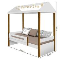 Cama Solteiro Sara Branco Mel Com Led - 3