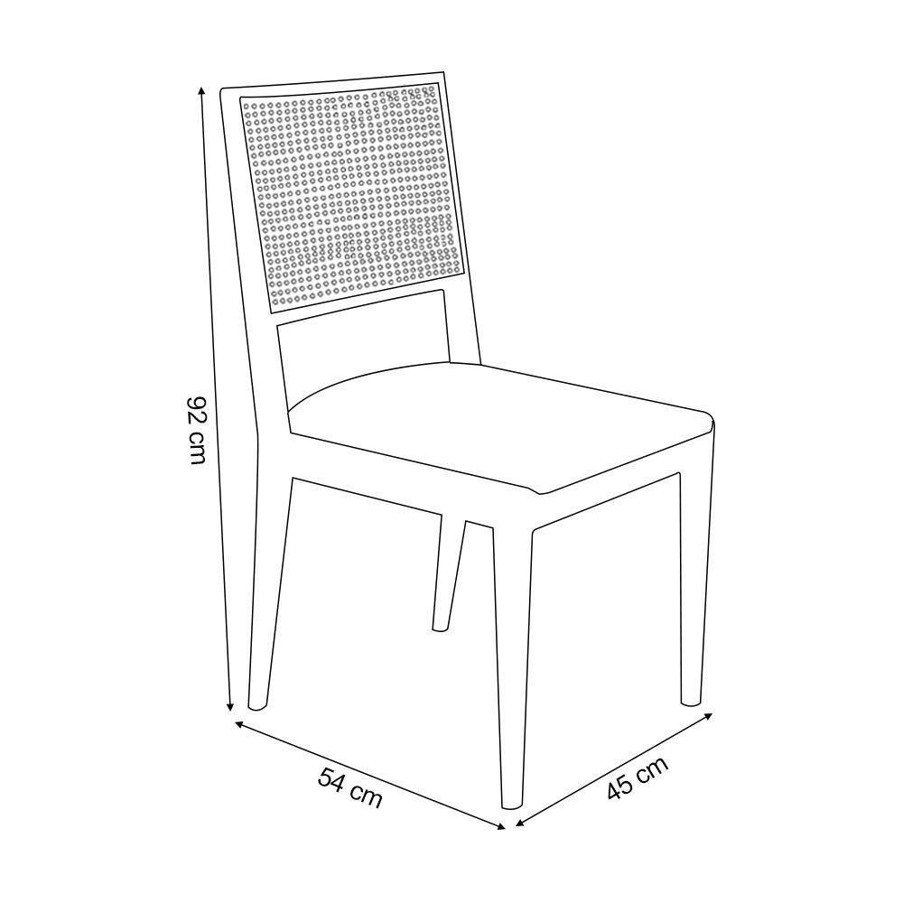 Kit 4 Cadeiras De Jantar Suellen Em Madeira E Mdf Castanho Linho Cinza Grafite - 5