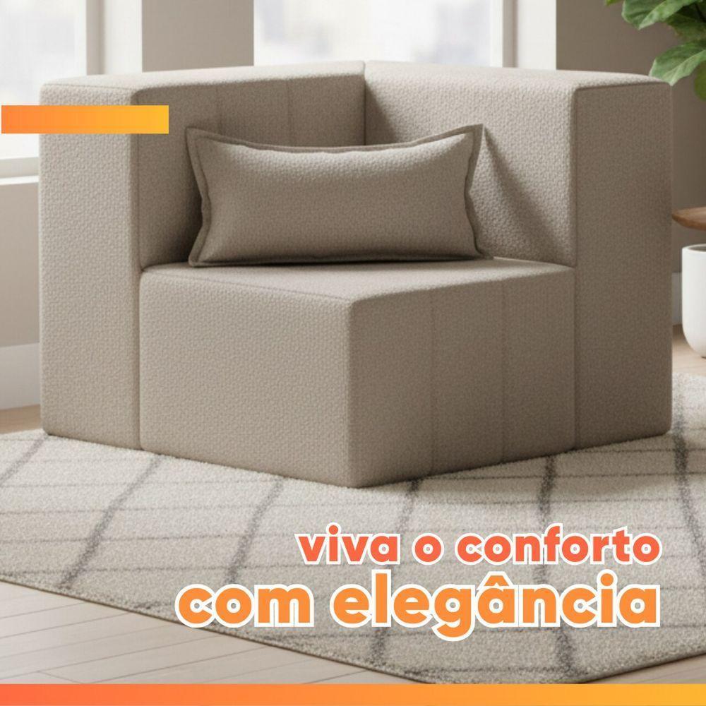 Sofá Puff In Box Modular de Canto Smart Pack Vanilla - 7