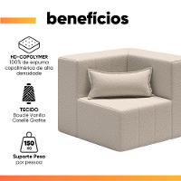 Sofá Puff In Box Modular de Canto Smart Pack Vanilla - 5