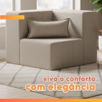 Sofá Puff In Box Modular de Canto Smart Pack Vanilla - 7