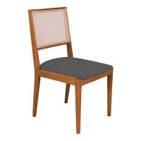 Kit 4 Cadeiras De Jantar Suellen Em Madeira E Mdf Cerejeira Linho Cinza Grafite - 6