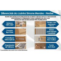 Kit Cozinha Modulada 5 Peças Simone Mendes 5 Peças (2aéreos+2balcões+1paneleiro) C5p114 Carvalho-cinza - Nesher