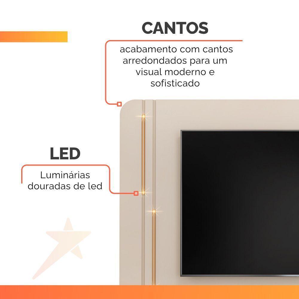 Painel Com Led Para Tv's De Até 75 Polegadas Lívia Off White Off White - 5