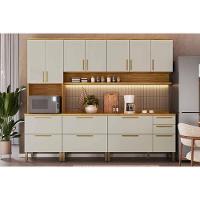 Kit Cozinha Modulada 5 Peças Riesling (2aéreos+2balcões+1paneleiro) C5p140 Amendoa-off White - Ronipa - 1