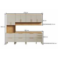 Kit Cozinha Modulada 5 Peças Riesling (2aéreos+2balcões+1paneleiro) C5p140 Amendoa-off White - Ronipa - 2
