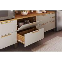 Kit Cozinha Modulada 5 Peças Riesling (2aéreos+2balcões+1paneleiro) C5p140 Amendoa-off White - Ronipa - 5