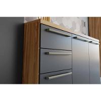 Kit Cozinha Modulada 4 Peças Nápoli Prime (2aéreos+1balcão+1paneleiro) C4p238 Amendoa-grafite - Ronipa