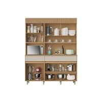 Kit De Cozinha Compacta Realeza C- 5 Portas E 2 Gavetas 160cm Carvalho-titânio - Nesher