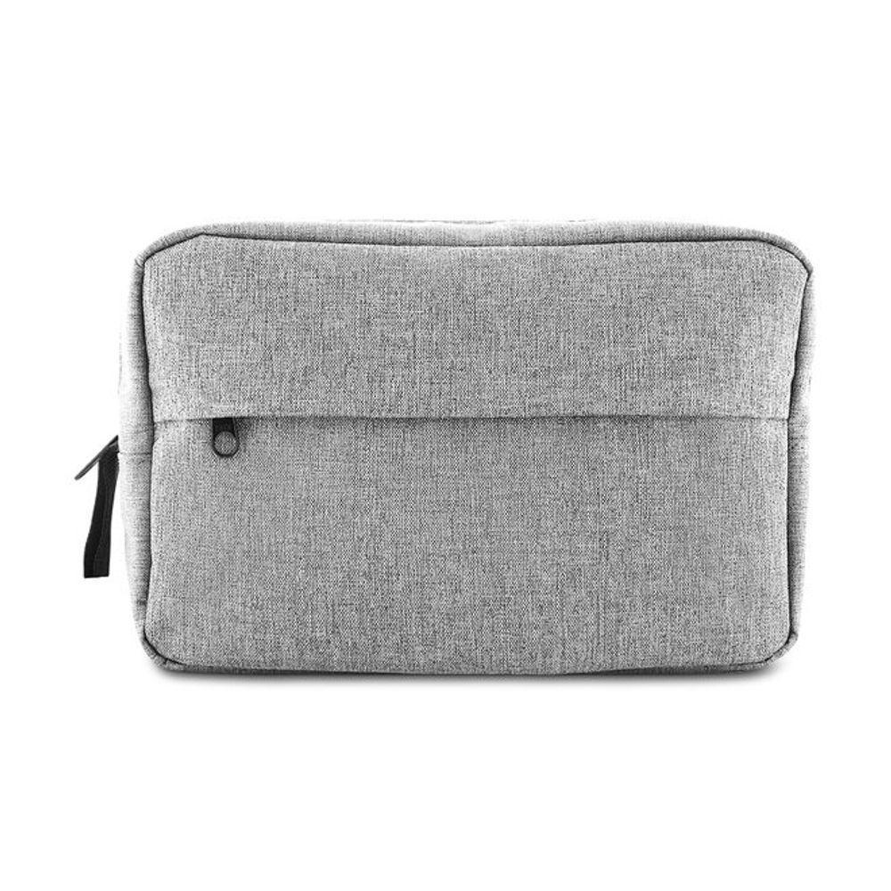 Necessaire Grande Em Poliéster Com Alça E Zíper 3l Cinza - 2