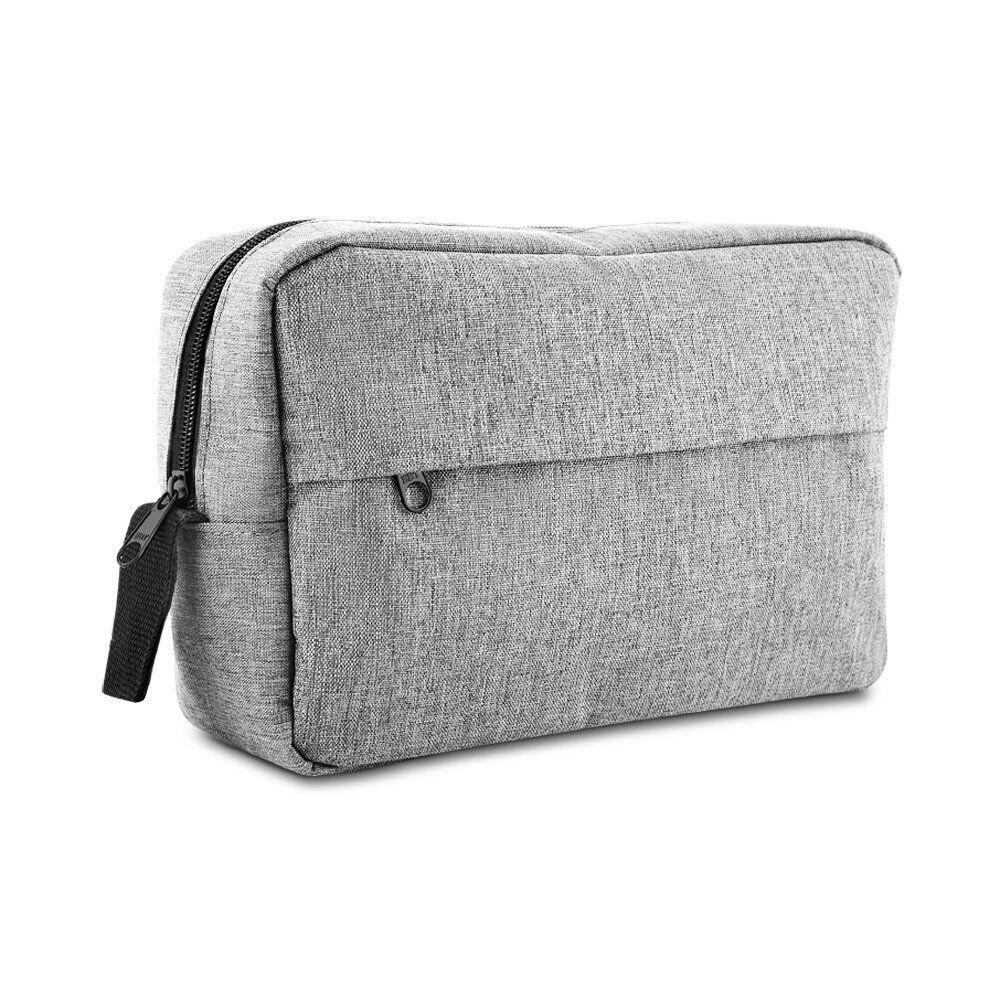 Necessaire Grande Em Poliéster Com Alça E Zíper 3l Cinza - 3