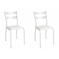 Kit 2 Cadeiras Sala Jantar Bali 2c141br Aço 2 Un Branco-corano Branco - Kappesberg - 1