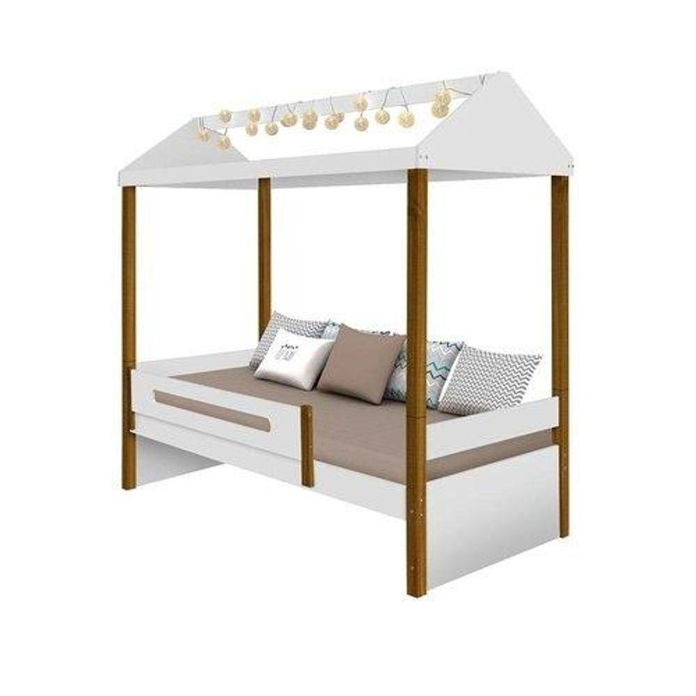 Cama Solteiro Sara Branca Mel Com Led Com Colchão - 1
