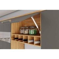 Kit Cozinha Modulada 4 Peças Nápoli Prime (2aéreos+1balcão+1paneleiro) C4p237 Amendoa-grafite - Ronipa - 7