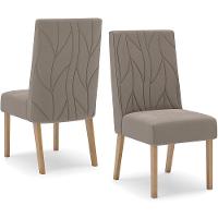 Kit 2 Cadeiras Sala De Jantar Eloa Suede Marrom Amendoa Henn Suede Marrom Amendoa - 1