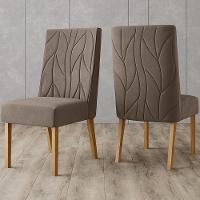 Kit 2 Cadeiras Sala De Jantar Eloa Suede Marrom Amendoa Henn Suede Marrom Amendoa - 3