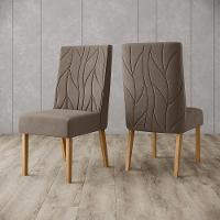 Kit 2 Cadeiras Sala De Jantar Eloa Suede Marrom Amendoa Henn Suede Marrom Amendoa - 5