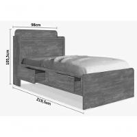 Cama Tamires Solteiro 0,88cm Branco Com Capitonê Nogal - Cambel - 2