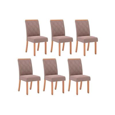 Kit 6 Cadeiras De Cozinha Vita 6 Uni Nature-suede Light Bege - Henn