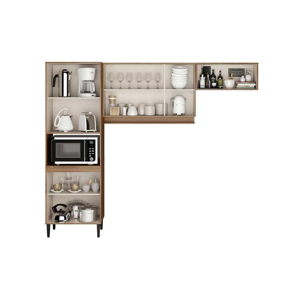 Kit Cozinha Modulada 3 Peças Alpha (2aéreos+1paneleiro) C3p34 Branco - Carraro - 3