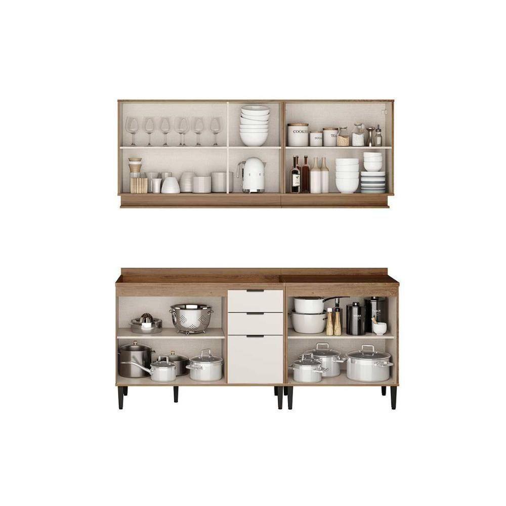 Kit Cozinha Modulada 4 Peças Alpha (2aéreos+2balcões) C4p176 Branco - Carraro - 3