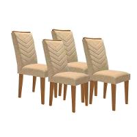 Kit 4 Cadeiras Sala Jantar Londrina 4 Un Capuccino-linho Bege Turim - Rufato - 1