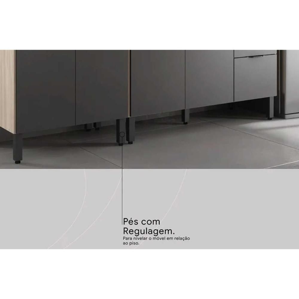 Kit Cozinha Modulada 6 Peças Firenze (2aéreos+2balcões+1paneleiro+1complemento) C6p126 Amendola-nude Prime Tx - Demóbile - 8