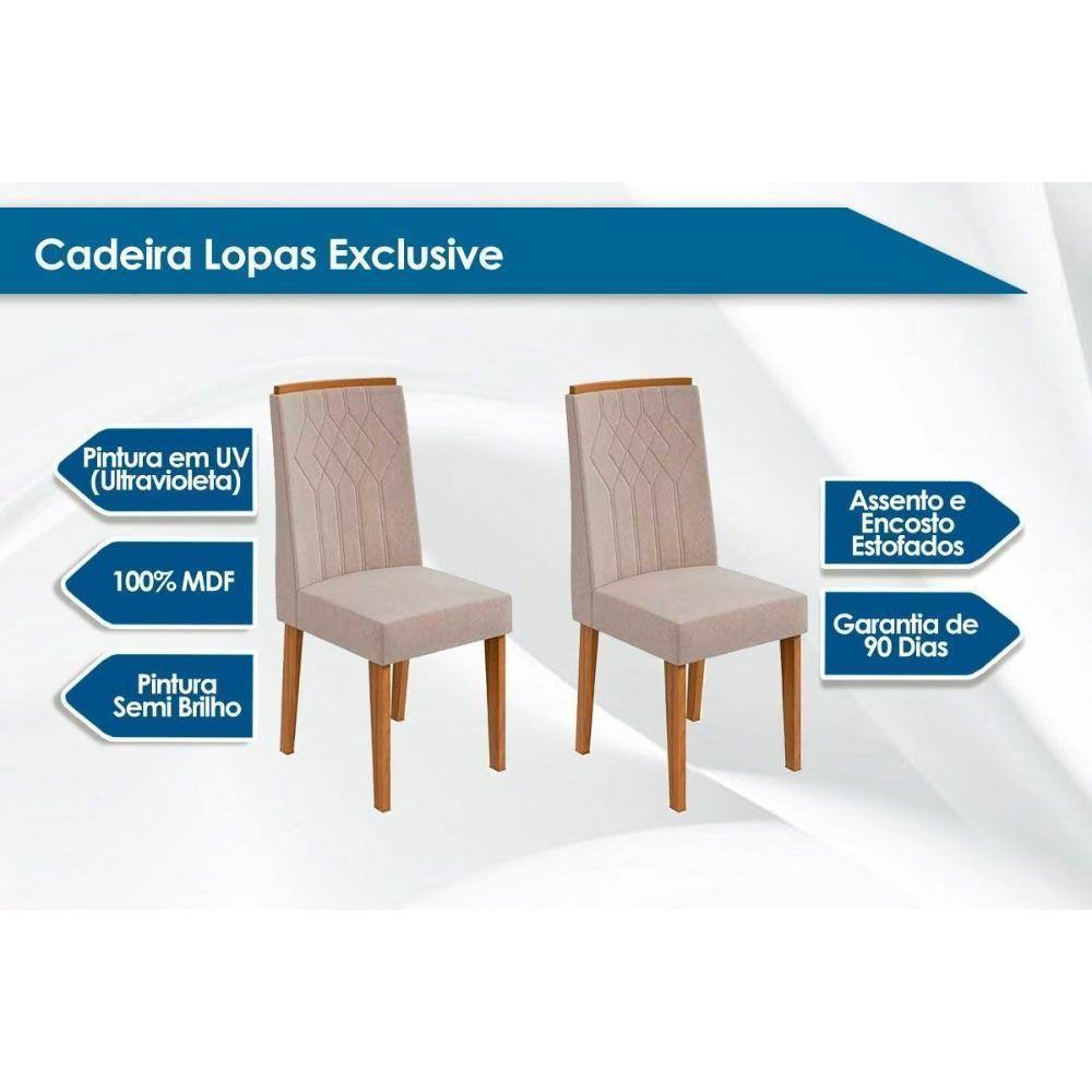 Kit 4 Cadeiras Sala Jantar Exclusive 4 Un Amêndoa-linho Bege Rinzai - Lopas - 2