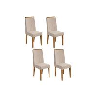 Kit 4 Cadeiras Sala Jantar Exclusive 4 Un Amêndoa-linho Bege Rinzai - Lopas - 1