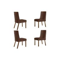 Kit 4 Cadeiras Sala Jantar Dakota 4 Un Naturalle-suede Marrom - Rufato - 1