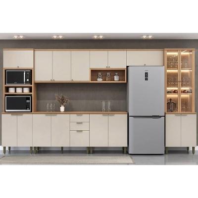 Kit Cozinha Modulada 7 Peças Selene (3aéreos+2balcões+2paneleiros) Cp02 Jequitiba-off White Fosco - Linea Brasil