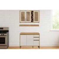 Kit Cozinha Modulada 3 Peças Tempranillo (1aéreo+1balcão+1complemento) C3p44 Amendoa-off White - Ronipa - 1