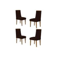 Kit 4 Cadeiras Sala Jantar Pietá 4 Un Madeira Capuccino-suede Marrom - Rufato - 1
