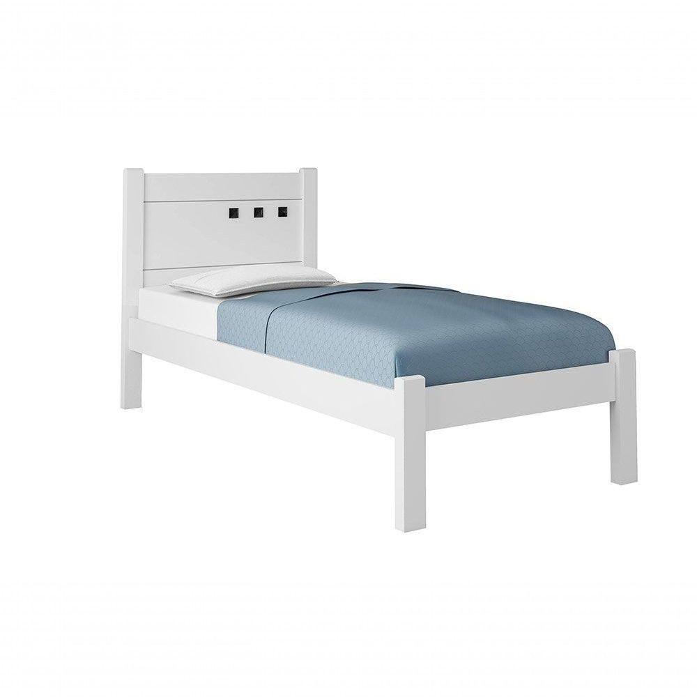 Cama Solteiro Paola Ii Branco Com Colchão - Framar Móveis - 2