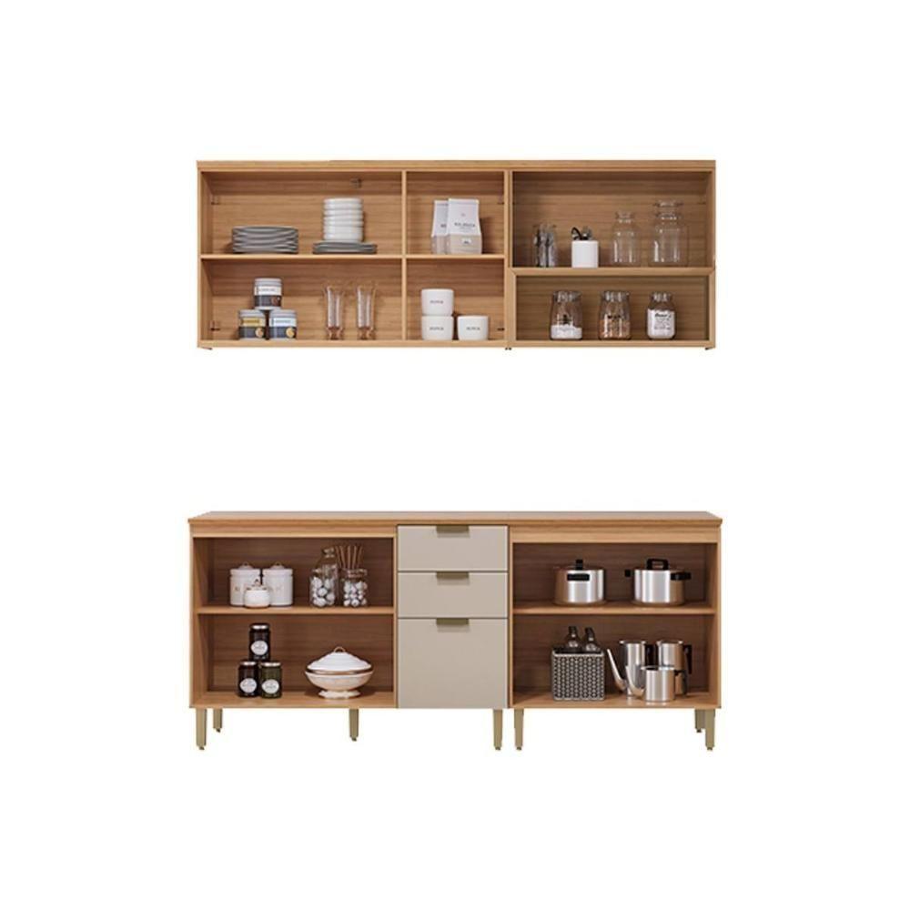 Kit Cozinha Modulada 4 Peças Selene (2balcões+2aéreos) Cp22 Jequitiba-off White Fosco - Linea Brasil - 3