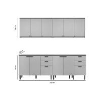 Kit Cozinha Modulada 4 Peças Selene (2balcões+2aéreos) Cp21 Jequitiba-off White Fosco - Linea Brasil