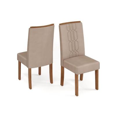 Kit 2 Cadeiras Sala Jantar Zoe 2 Un Cedro-suede Creme - Dj Móveis