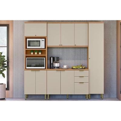 Kit Cozinha Modulada 4 Peças Selene (2aéreos+1paneleiro+1torrequente) Cp09 Jequitiba-off White Fosco - Linea Brasil