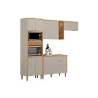 Kit Cozinha Modulada 4 Peças Allure (2aéreos+1balcão+1cristaleira) Cp11 Jequitiba-gris Fosco - Linea Brasil - 8