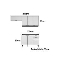 Kit Cozinha Modulada 3 Peças Alpha (2aéreos+1balcão) C3p30 Branco - Carraro - 2