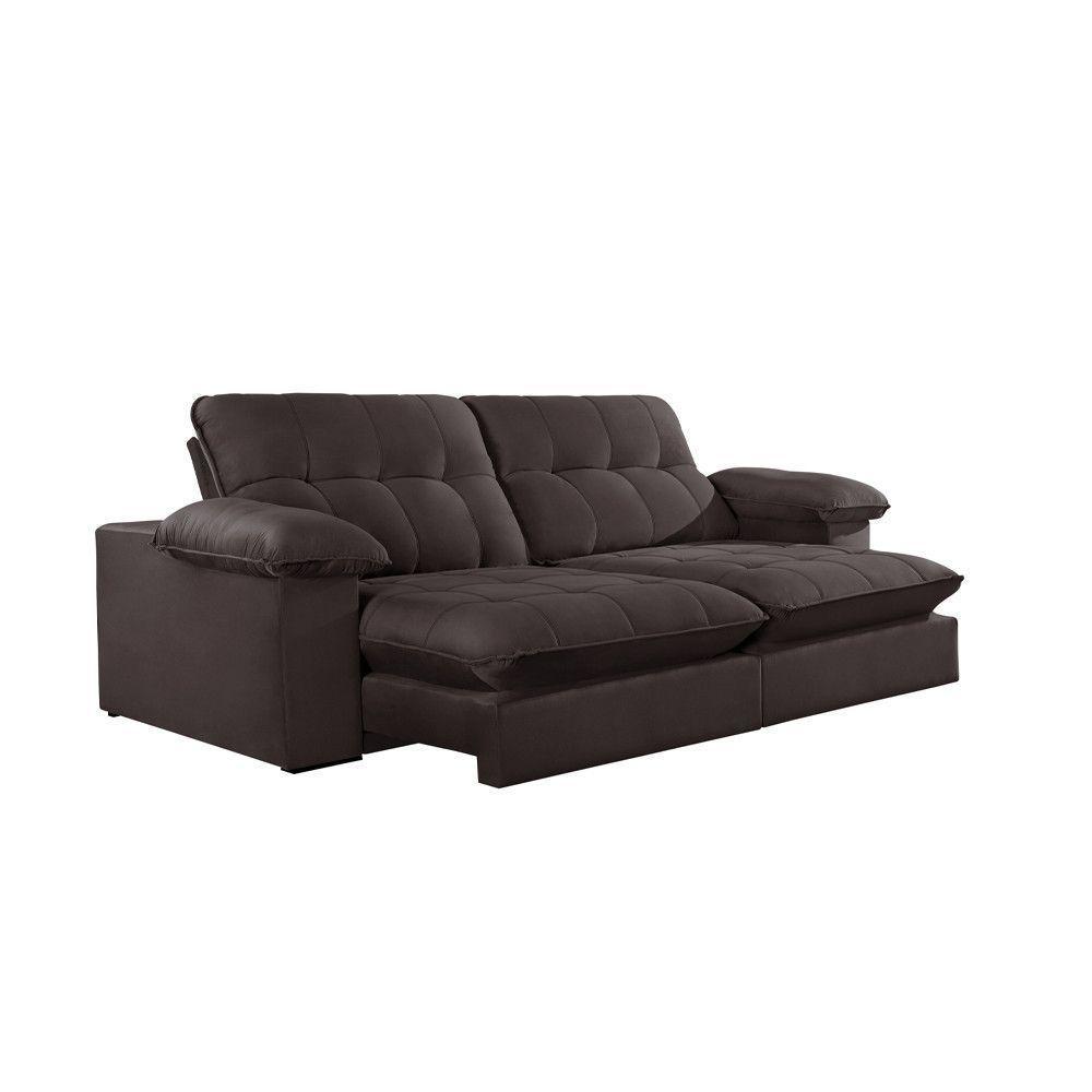 Sofá Retrátil Juiz De Fora 1,80m 2 Lugares Molas Ensac. Txr Marrom - 2